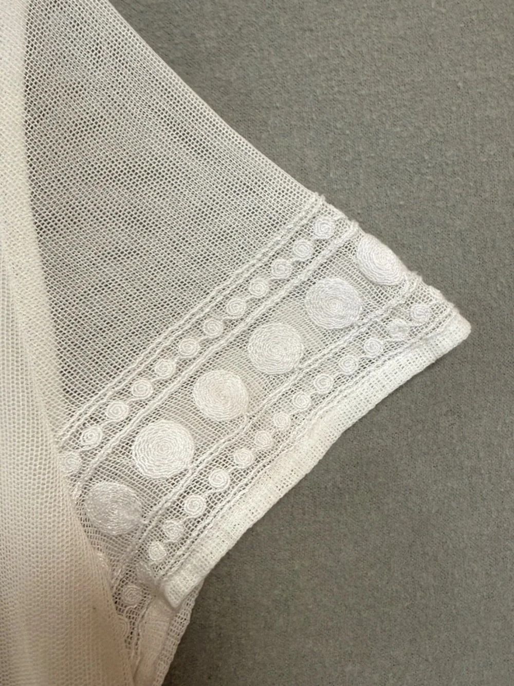 Lauren Ralph Lauren White Eyelet Lace Top Floral Embroidery Mesh Overlay Women M - Picture 6 of 11